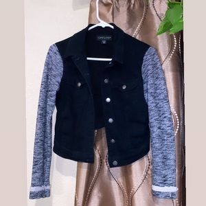 Black/gray denim jacket🤍🖤